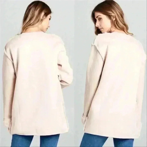 Warm Blush Suede Coat with Fur lining insi… - Picture 2 of 3